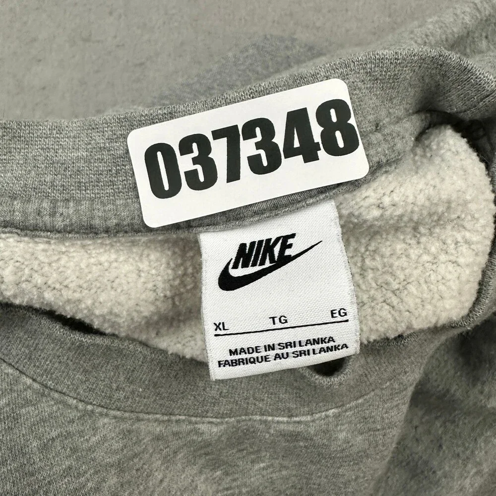Nike Sweatshirt Men Extra Large Gray Heather Crewneck Pullover Swoosh XL